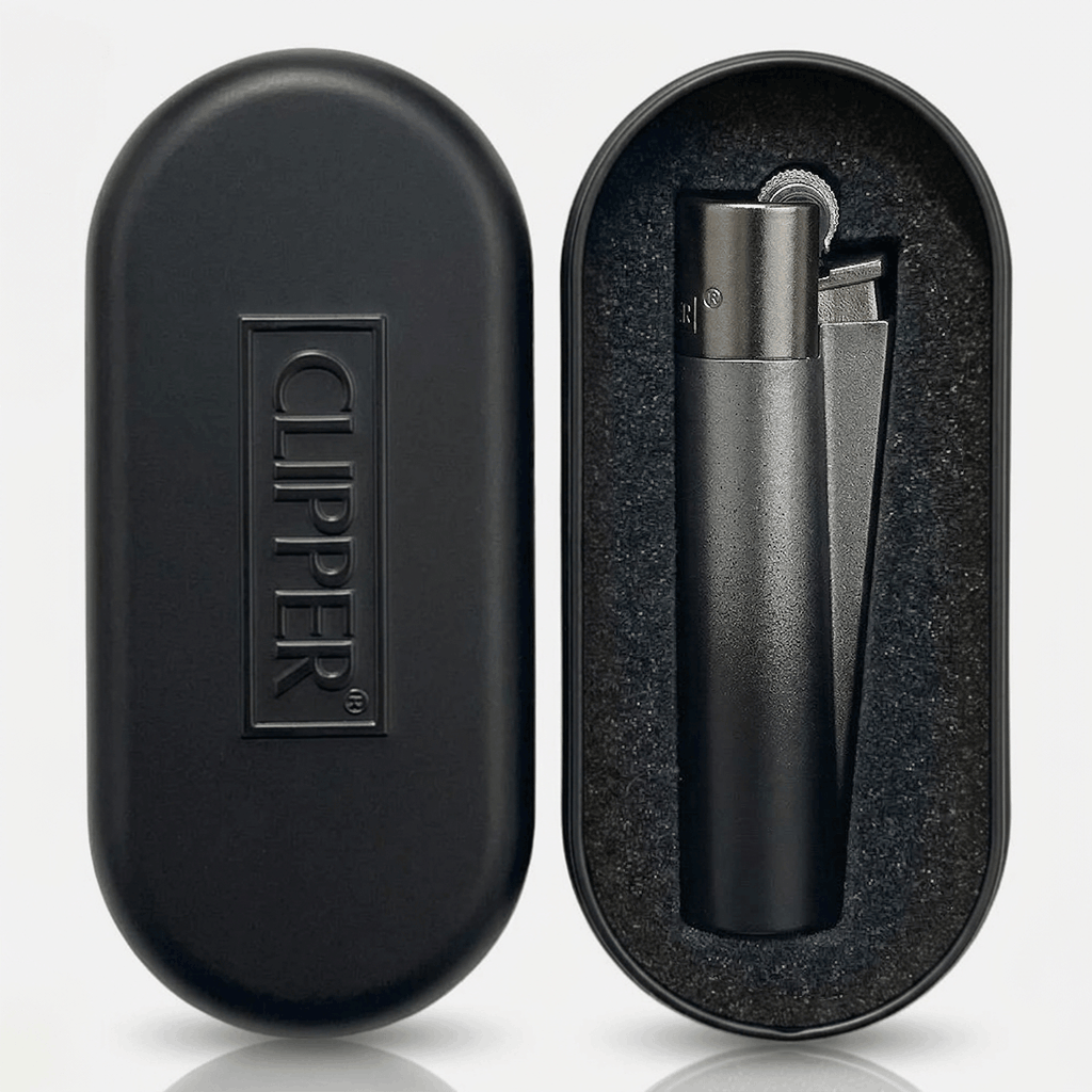 Clipper Large Metal ALL BLACK GRADIENT with giftbox 